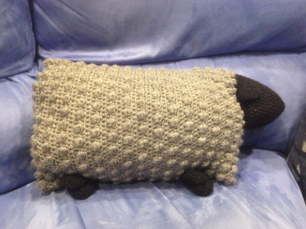 Baah! Crochet Bobbled Sheep Pillow - Sarah Donawerth